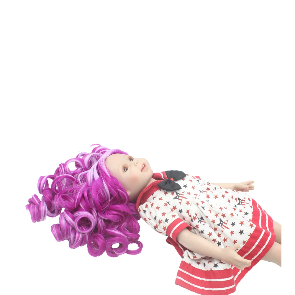 Aidolla Омбре белый фиолетовый цвет длинный парик волос Прическа для 18 дюймов