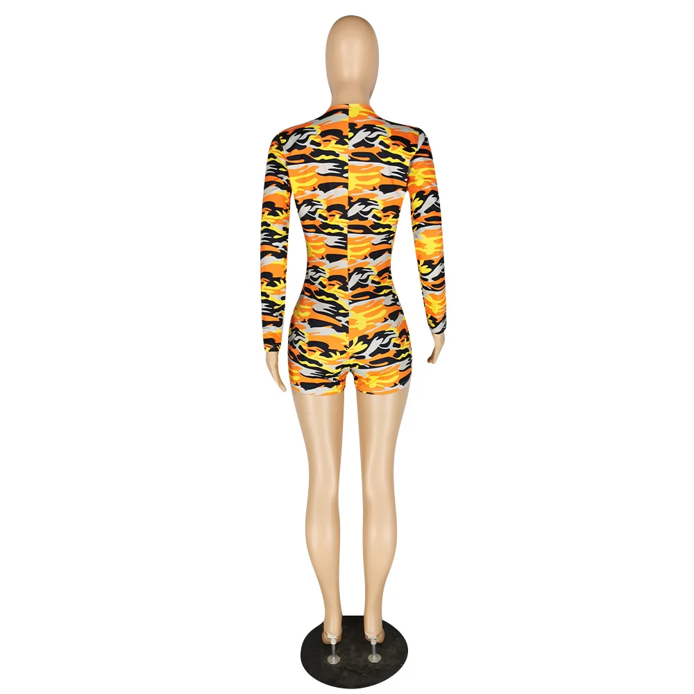 2020 Для женщин Летние Боди облегающий силуэт сексуальная с камуфляжным принтом