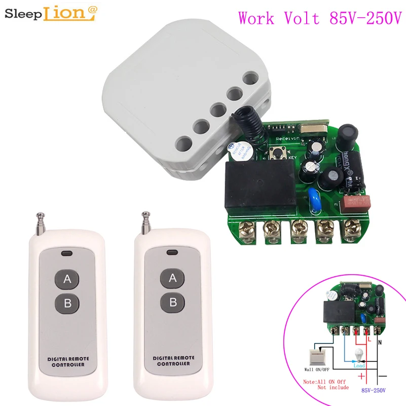 

Wireless Digital Remote Switch 85V-250V 220V Two-way Wireless Remote Control Switch+Cored Control ON OFF Switch Lamp Light