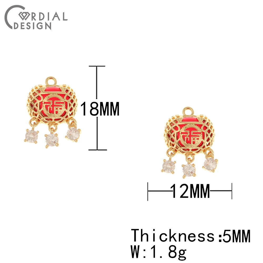 

Cordial Design 20Pcs Jewelry Accessories/CZ Charms/Hand Made/DIY Pendant/Genuine Gold Plating/Earrings Findings & Components