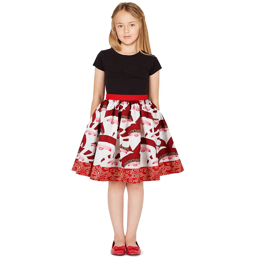 Детская Рождественская одежда для девочек подростков с 3D принтом юбка принцессы