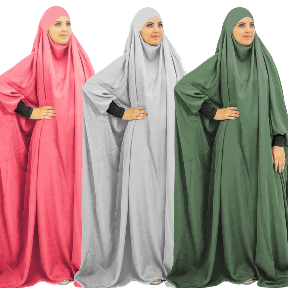 

One Piece Prayer Outfit Muslim Women Prayer Garment Abaya Overhead Jilbab Hijab Dress Prayer Dress Scarf Hajj Islamic Clothes