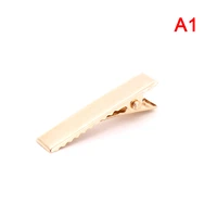 100pcs 3 2cm 4cm kc gold metal alligator hair clips pins flat top with teeth for diy hairpins headwears hair jewelry finding