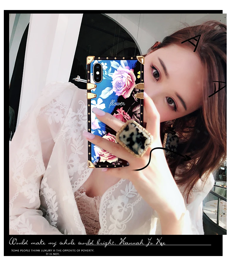 

For Samsung Galaxy A10/20/30/40/50/70/80/90 S A21/31/41/51/71 Bling Shiny Beautiful Laser Rose Flower Rivet Square Case Cover