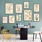 Античный ботанический холст художественные плакаты и принты винтажный ботанический настенный художественный холст картины для гостиной домашний декор