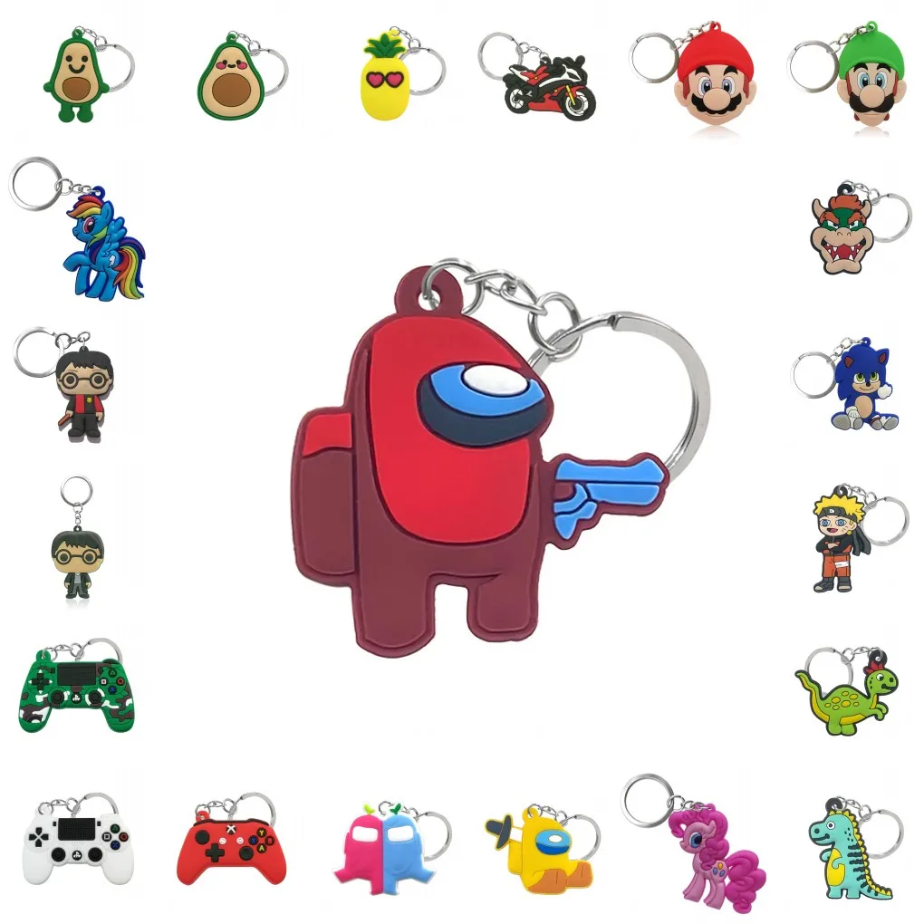 20 шт./лот ПВХ брелок для ключей Модный кулон в виде брелоки детей подарок вечерние