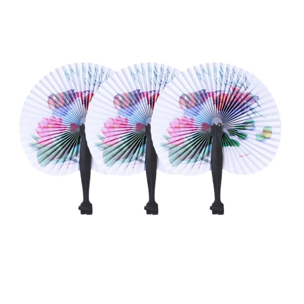 6pcs Paper Fans Round Decorative Printing Summer Accessories Handheld for Kids Children Girls | Дом и сад