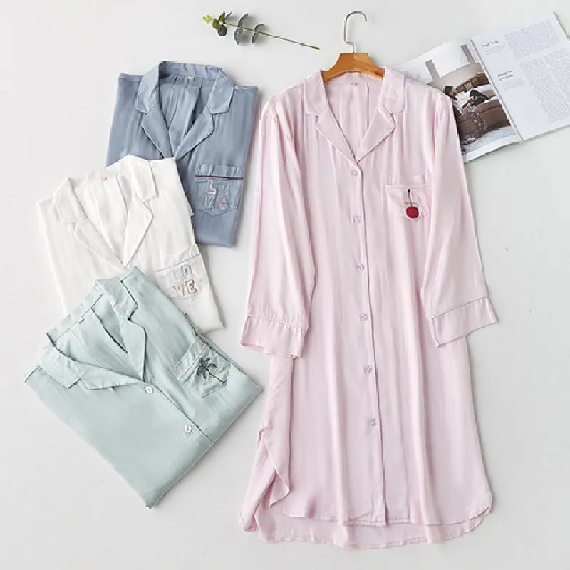 2021 женские ночные рубашки хлопковая Домашняя одежда ночная рубашка с длинным