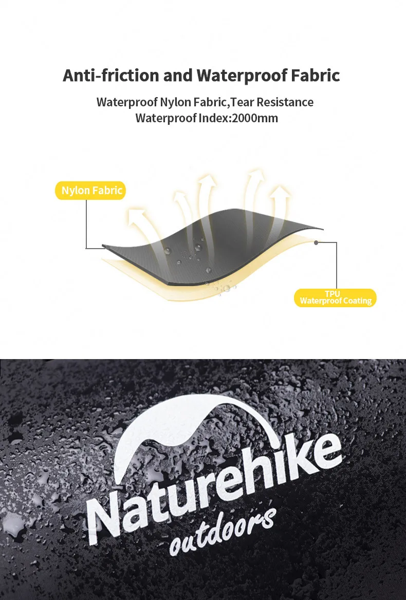 Naturehike открытый альпинистский нейлон непромокаемый мешок крышка TUP водонепроницаемое покрытие 35-75L пылезащитный Снежный пакет крышка