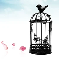 large bird cage candlestick holder europe metal iron country style vintage retro tealight candle holders home decor black