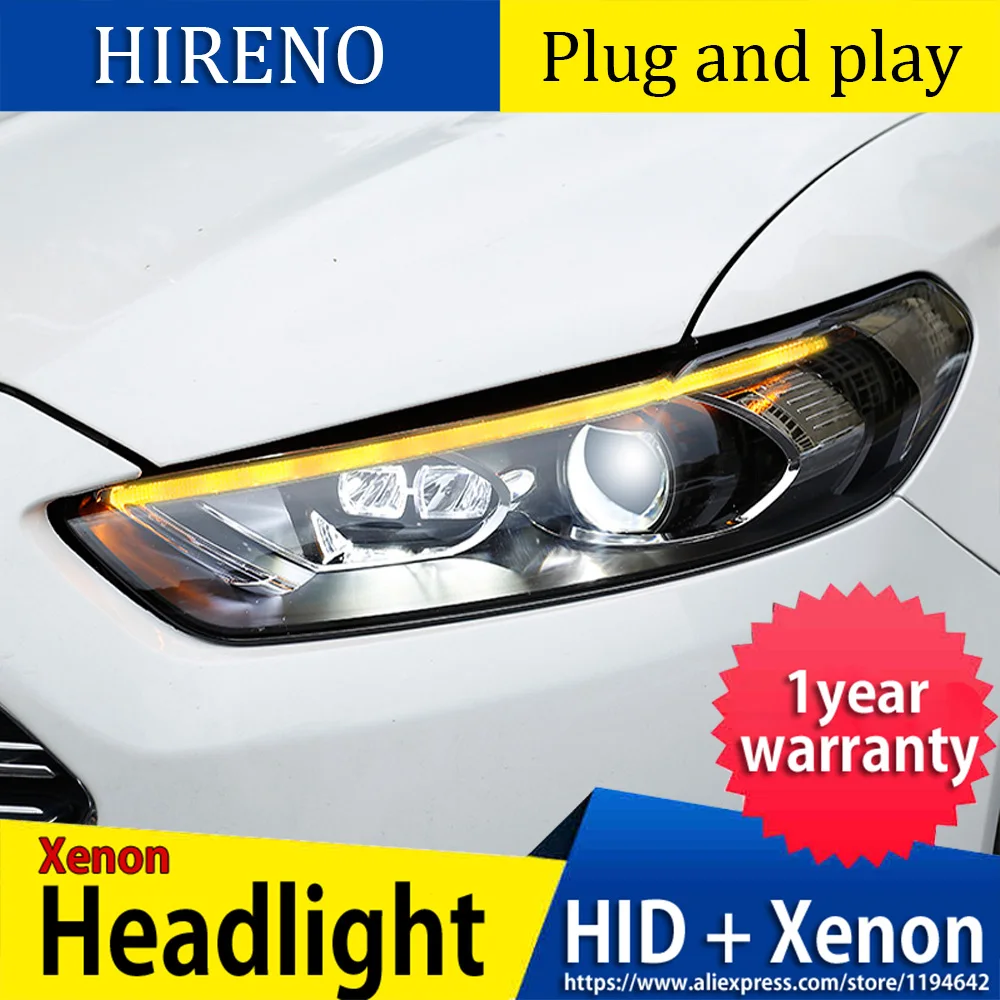 2 шт. Автомобильные светодиодные фары Hireno для Ford Mondeo 2017|led drl|hid xenondrl led |