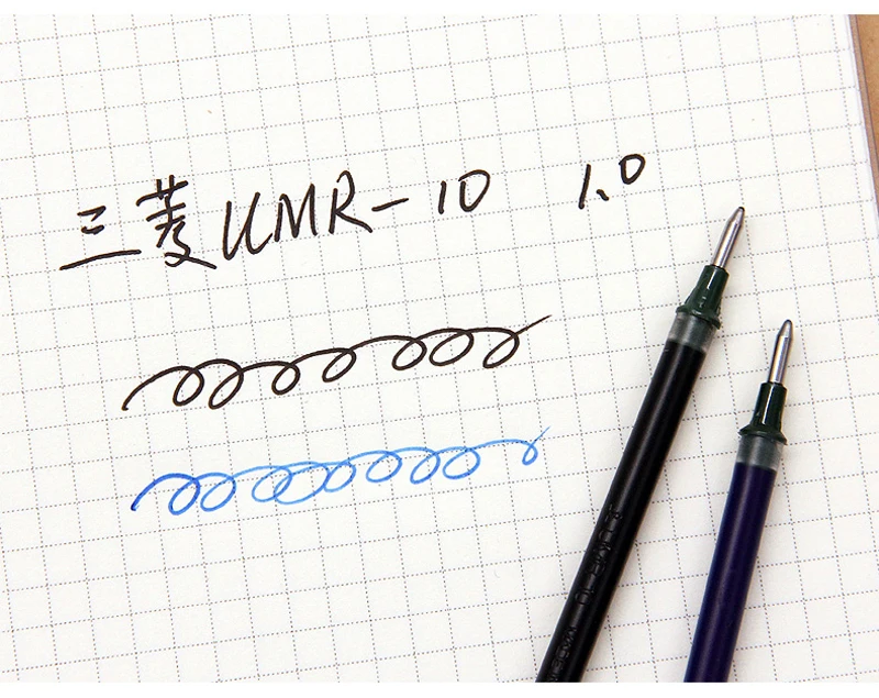 12 шт./партия, 1,00 мм, одношариковый UMR-10, гелевый роллер, заправка, подходит для f или UM-53, японские канцелярские принадлежности