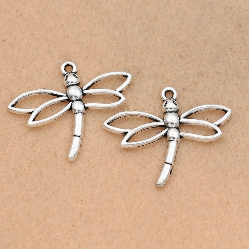 

5 шт тибетских Посеребренная Подвеска в виде стрекозы кулон для изготовления украшений своими руками аксессуаров выводы 32x26mm