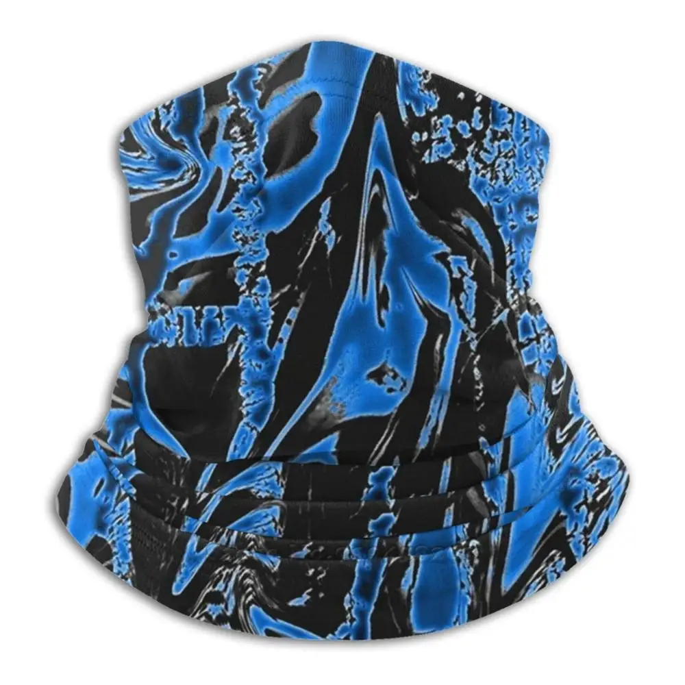 

Goth Collage Blue Microfiber Neck Warmer Bandana Scarf Face Mask Abstract Collage Structure Experimental Gothic Batik