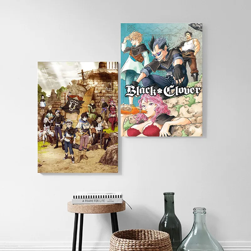 Настенная картина с изображением черного клевера постеры и принты в