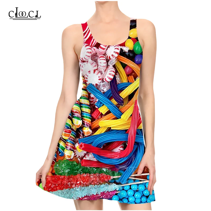 Новое модное Яркое летнее платье CLOOCL ярких цветов для девушек и с 3D рисунком