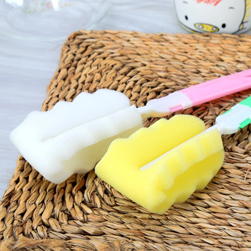 

1PCS Sponge Bottle Cup Brush Sponge Cup Brush Glass Bottle Cleaning Removable Kitchen Glass Cleaning Brush Bathroom Accessories
