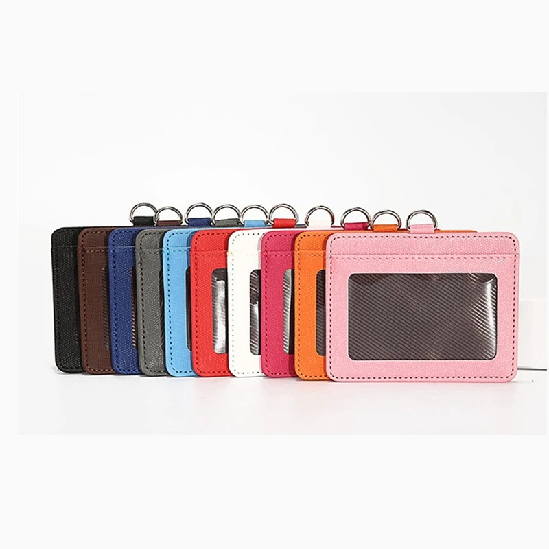 

PU ID Work Card Holder Case Business Card Stock Storage Visit Card Sleeve Company Office Badge Holder Supplies