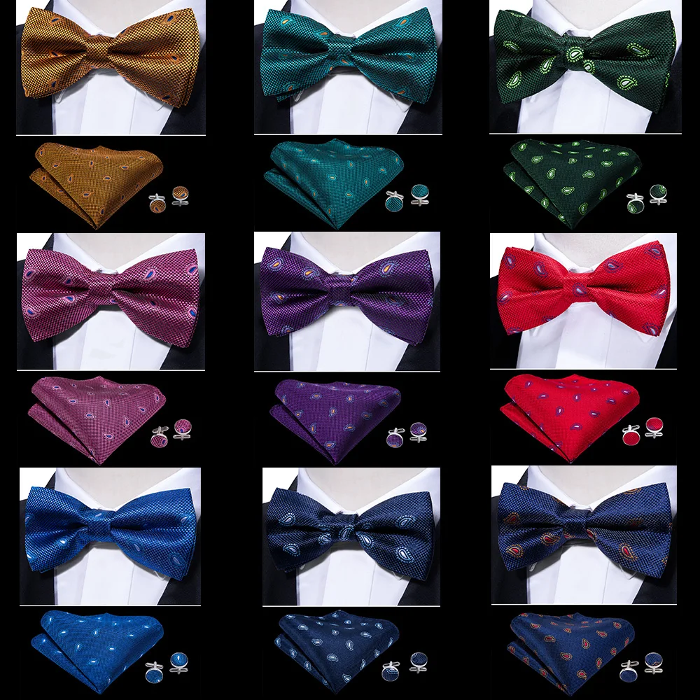 Новые темно-синие галстуки-бабочки для мужчин шелковые мужские цветные запонки с