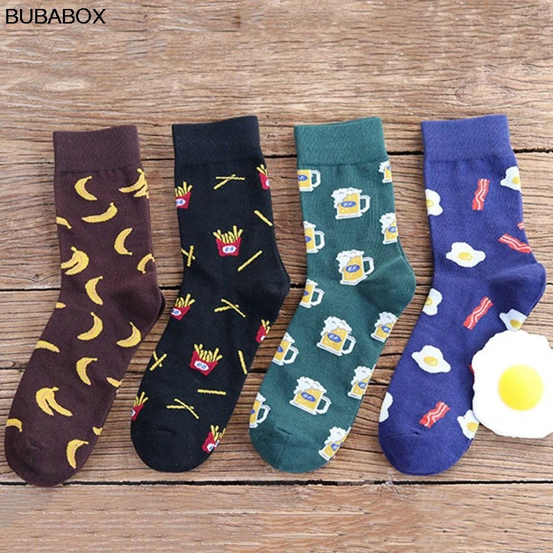 Мужские сумасшедший счастливый носки банан яйцо сосиска еда фанки пиво новинка