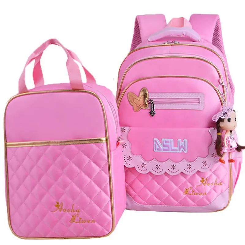 School Children waterproof Bags Girls Kids princess school Backpack set Orthopedic Backpack Schoolbags Kids Mochila Infantil Zip