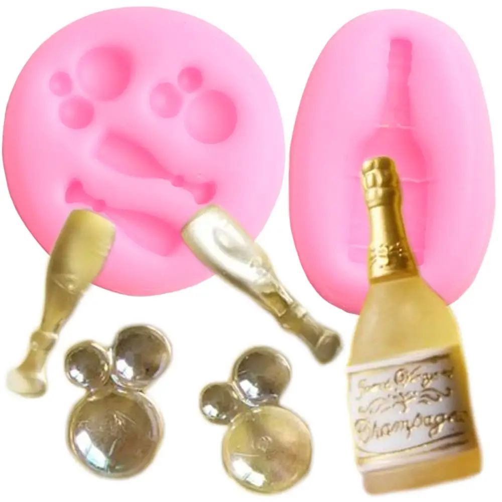 Стеклянный бокал в виде бутылки с шампером фотографический Топ для кексов