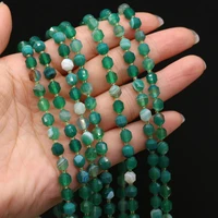 natural stone fashion green striped agate semi precious stone faceted beads diy making bracelet necklace jewelry accessories 6mm
