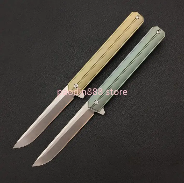 Складной нож EF219 С флиппером титановый Карманный Клинок с лезвием D2