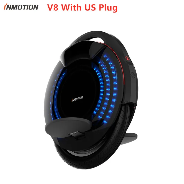 US Plug-V8 Моноцикл INMOTION V8, самобалансирующийся самокат с декоративными лампами, Одноколесный электрический самокат Hover Skate Hover Board - Цвет: US Plug-V8