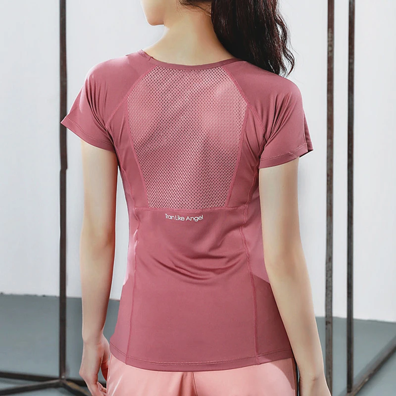 Быстросохнущая спортивная футболка с коротким рукавом одежда для йоги топы