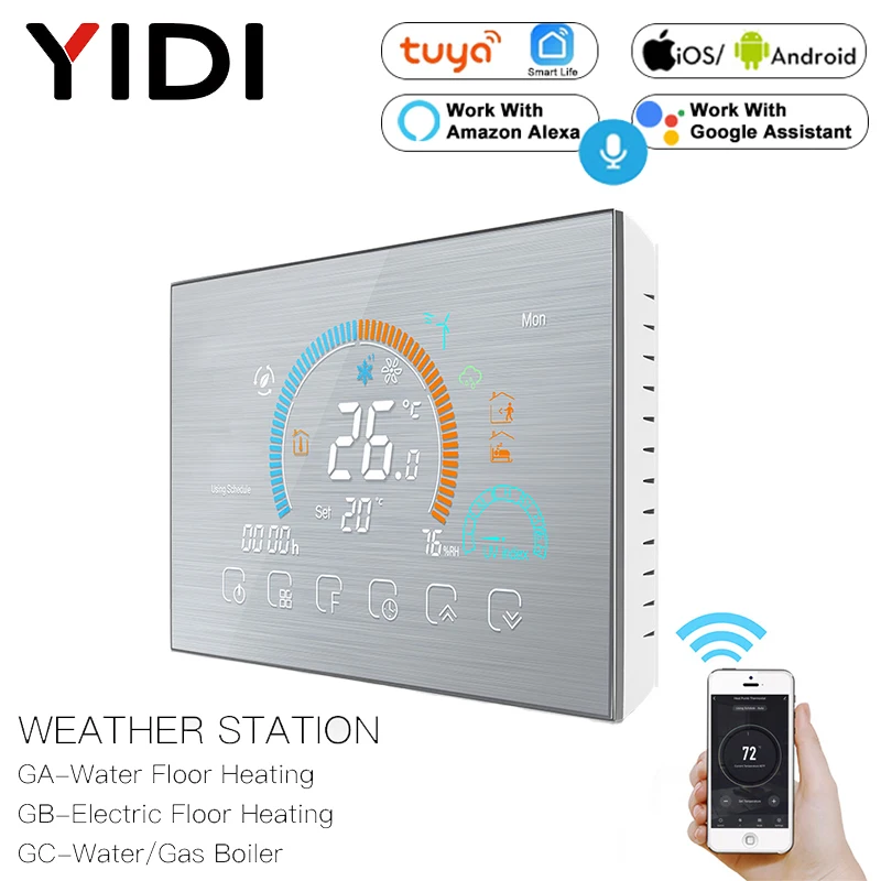 Фото Метеостанция Tuya Smart Alexa с Wi-Fi термостатом и голосовым управлением №1