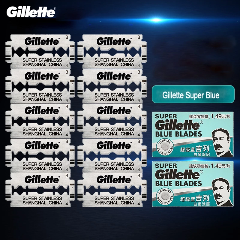 Gillette супер синие бритвенные лезвия для мужчин из нержавеющей стали 5 лезвий x 2