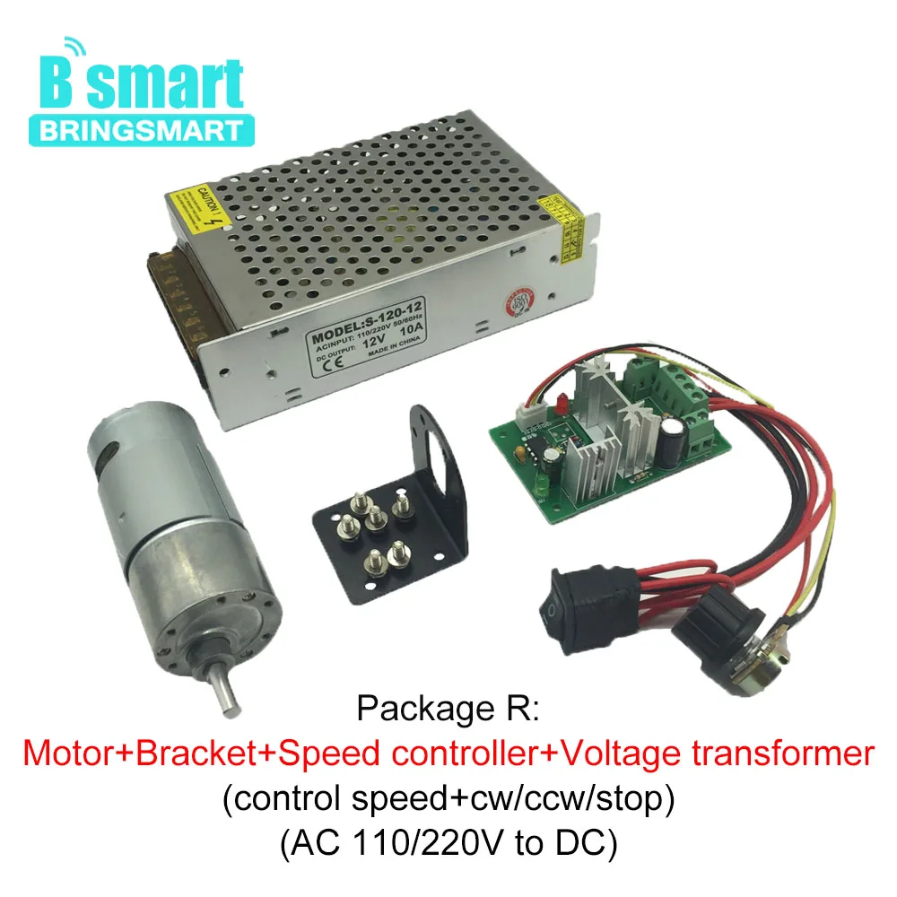 Мотор редуктор Bringsmart 37GB555 12 В мини электрический мотор редуктора 24