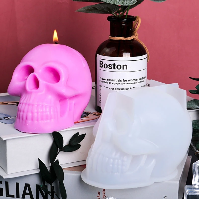 

Halloween Party Making Prop Skull Mold Silicone DIY Resin Handmade Soap Tray Silicone Mold DIY Hand Craft Pretty Pattern