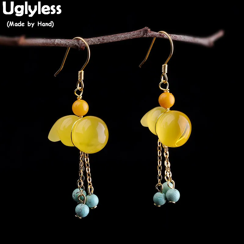 Женские серьги Кисточки Из Натурального янтарного пчелиного воска в богемном