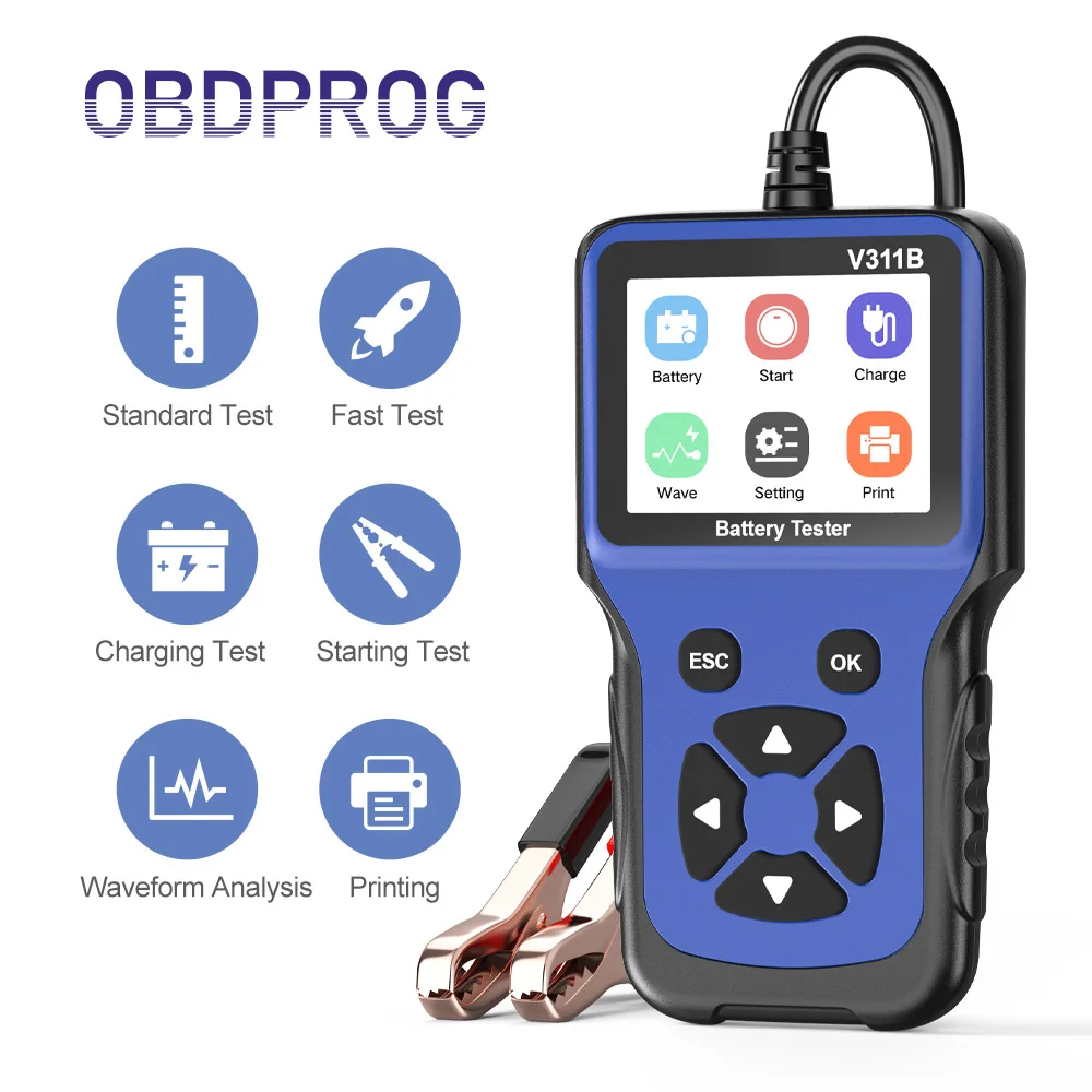 OBDPROG V311B 12 в детектор тестирования аккумулятора автомобильное зарядное