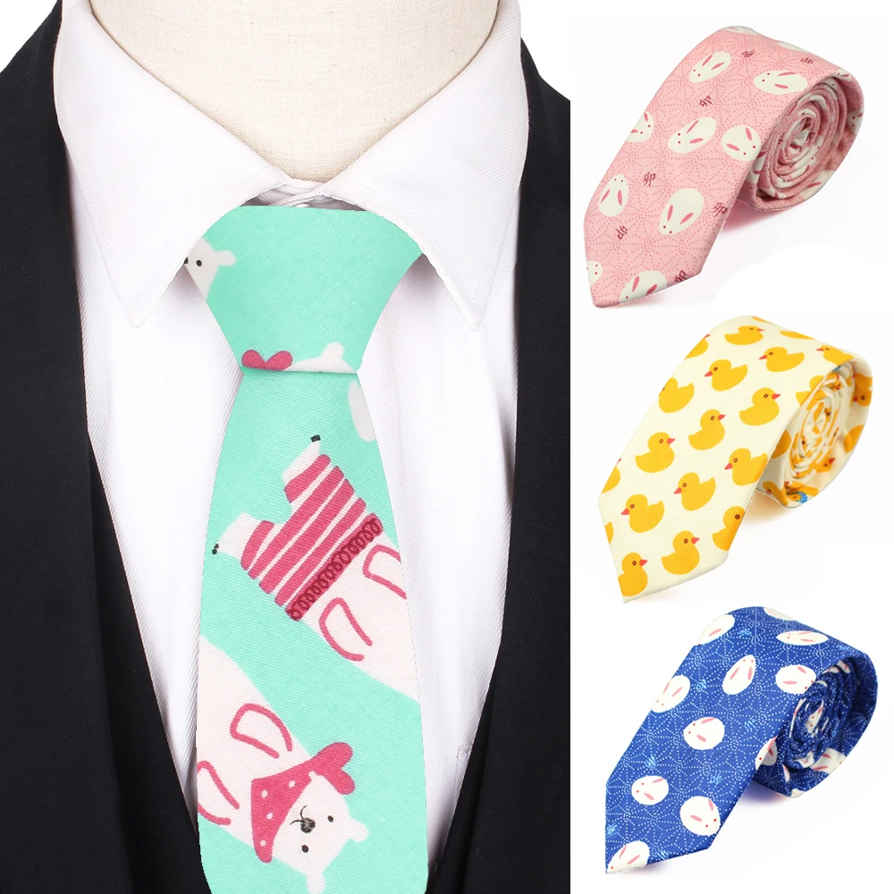 Хлопковые мужские галстуки забавный модный мультяшный галстук для мужчин и