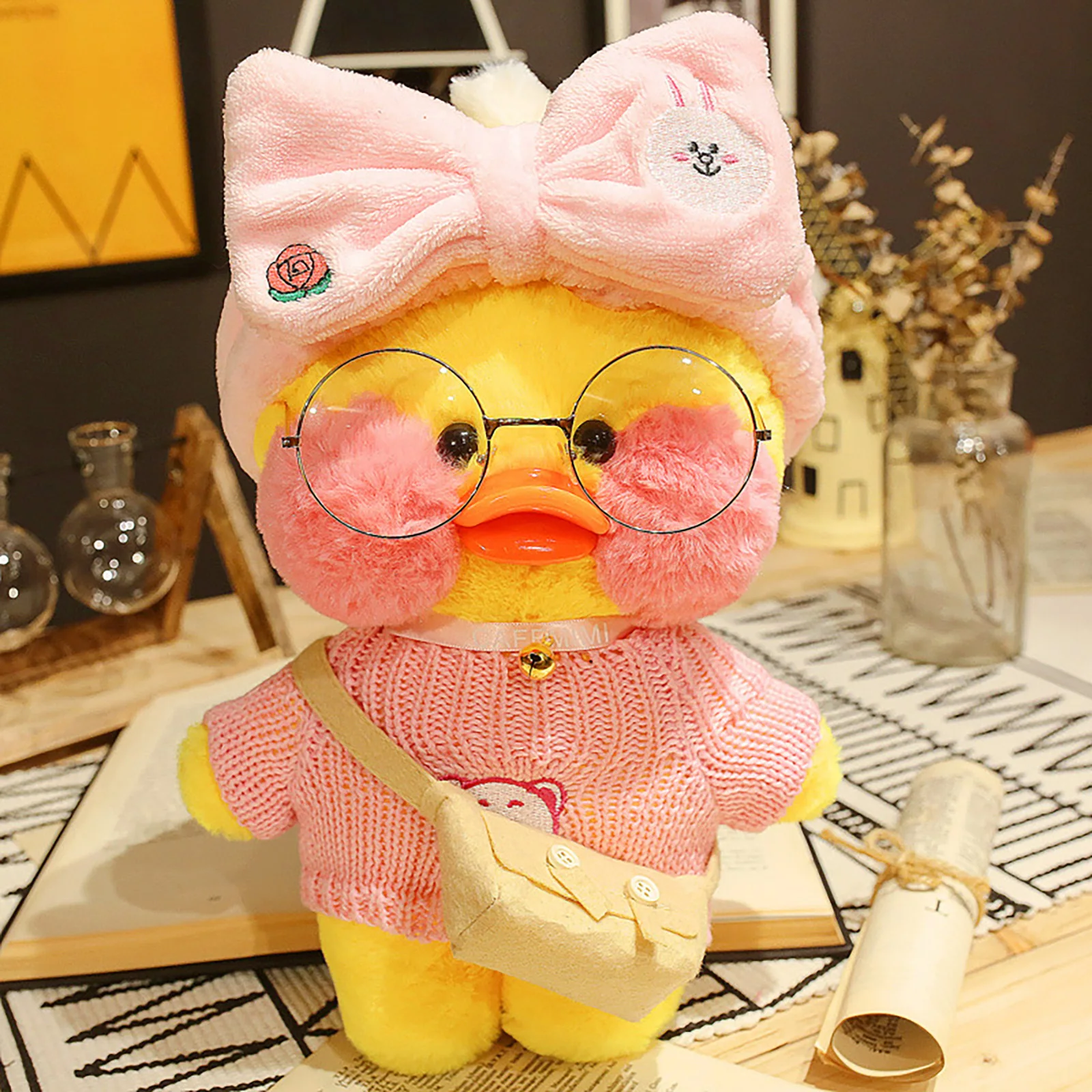 

Ner 30cm LaLafanfan Cafe Duck Plush Toy Kawaii Cute Stuffed Doll Soft Animal Dolls Pillow Birthday Gift for Kids Children