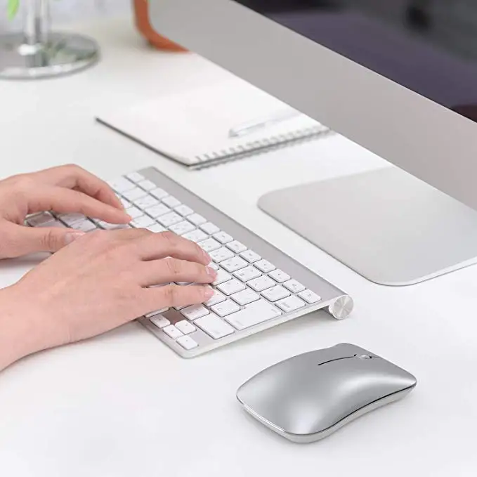 

2.4G Wireless +Bluetooth 5.0+3.0 Mouse Three-Mode Mute Rechargeable Mouse Ultra-Thin Aluminum Gaming Wireless Mouse
