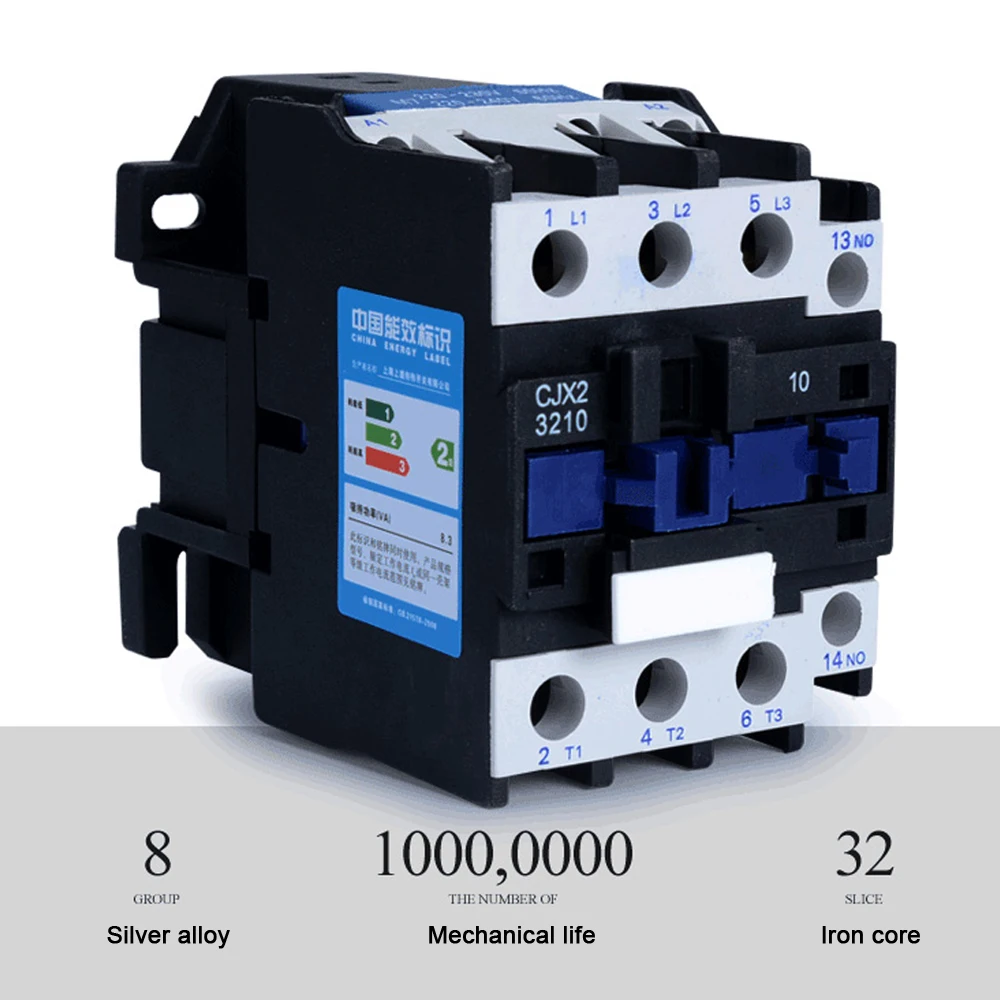 

1pcs AC contactor 32A CJX2-3210 3201 switches single phase three phase voltage 380V 220V 110V 36V 24V