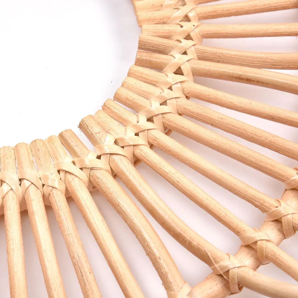 Ручной ротанга держатель зеркал Творческий Винтаж цветок натуральных