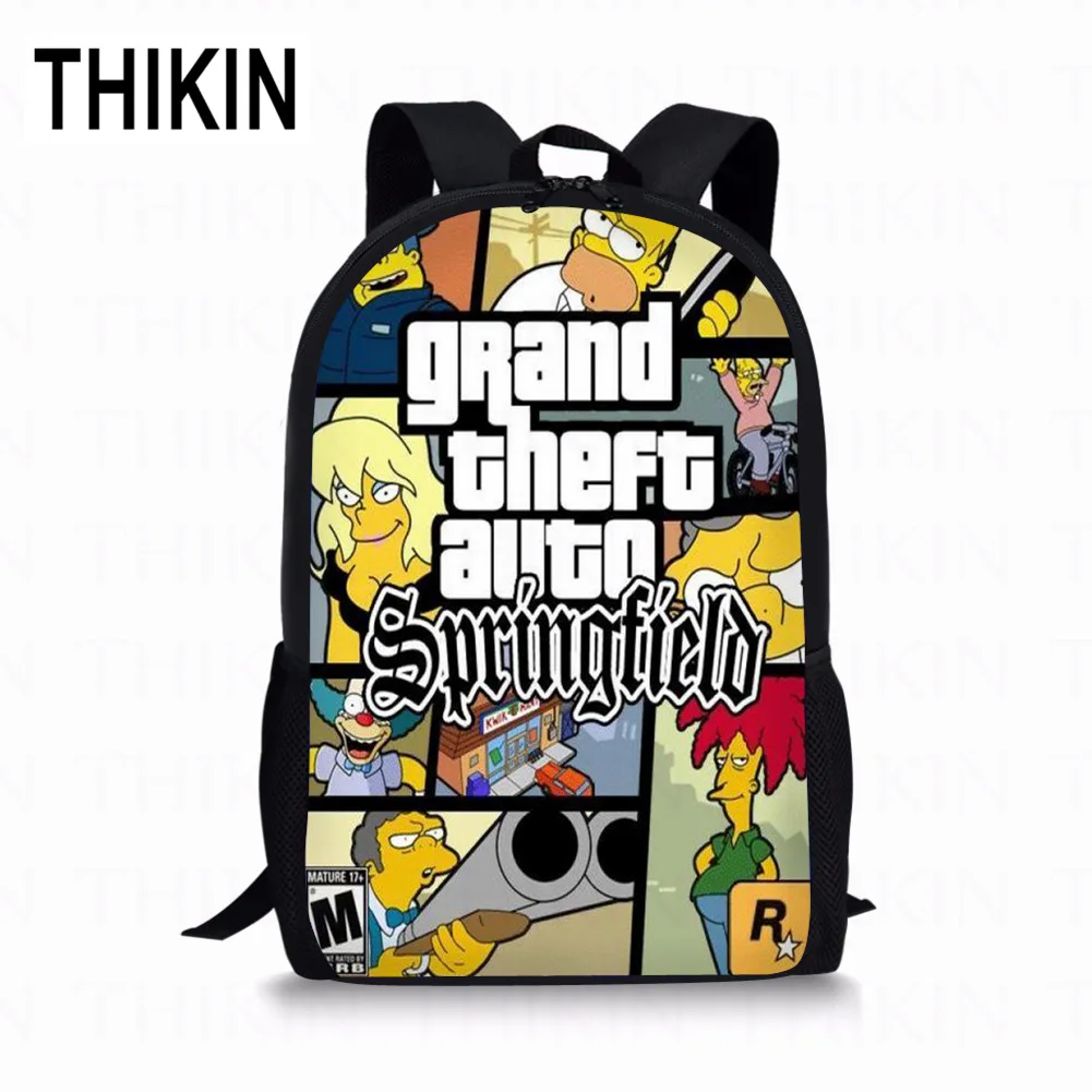 as picture THIKIN Grand Theft Auto школьные сумки для подростков мальчиков 3 шт./компл. сумки на плечо крутая игра GTA рюкзак комплект для детей; обувь для девочек; обувь для студентов; Mochila - Цвет: as picture