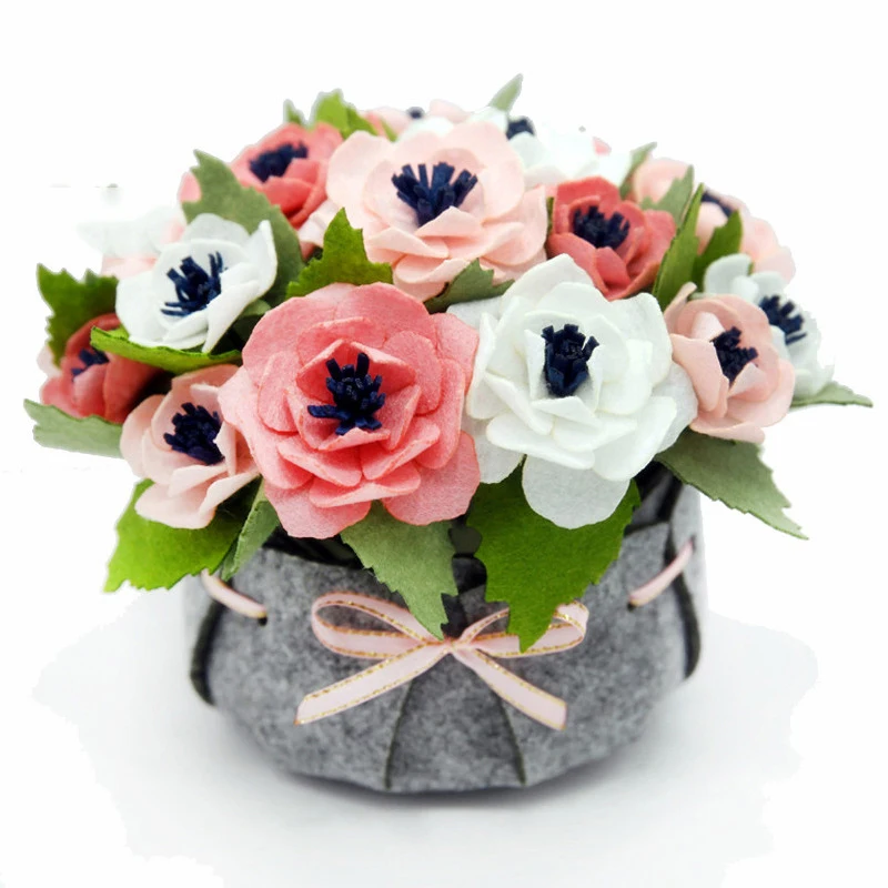 Букет цветов из эмуляции 17x21 см фетровая ткань ручной работы художественные