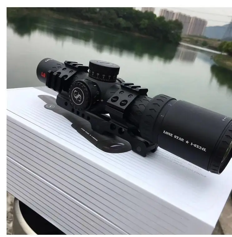 Снайперский LS 1-8X24 WA охотничий компактный оптический прицел тактический прицел Стекло гравированный Сетка Красный llluminate винтовка видеодатчик