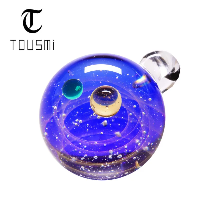 Высокое качество ручной работы Вселенная стеклянная бусина планеты кулон