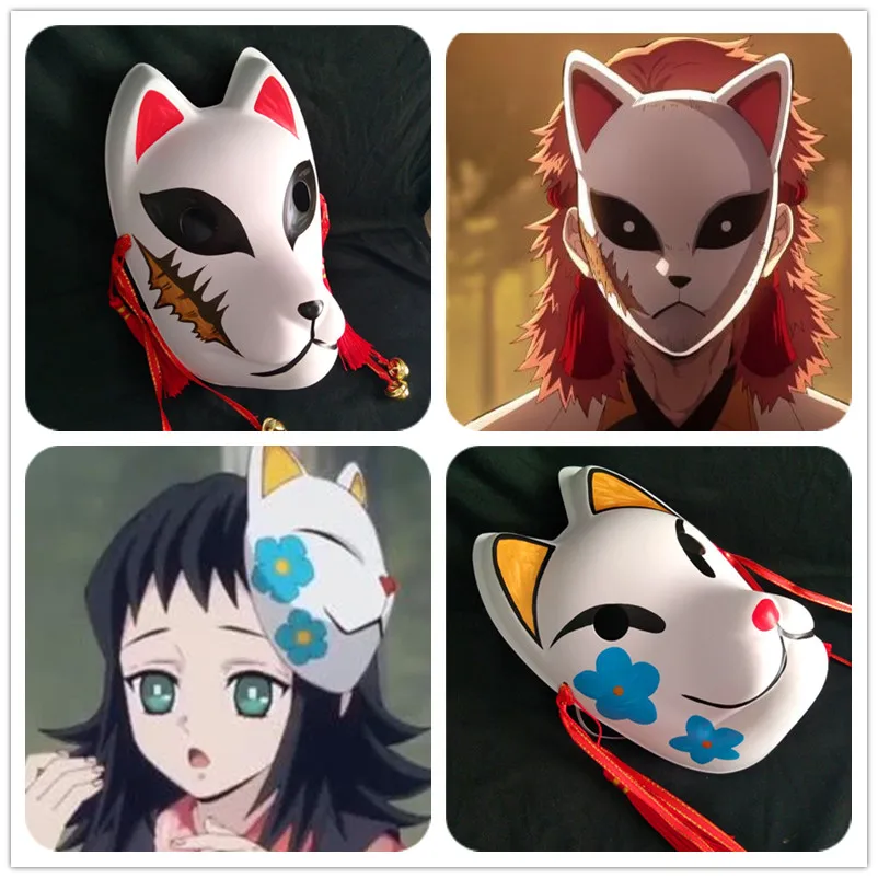 2020 демонов Makomo Косплэй маска Kimetsu без Yaiba Sabito накидка кимоно Для женщин мужчин