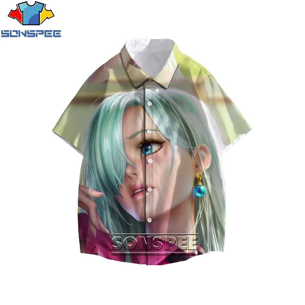 

Мужская и женская рубашка SONSPEE, стильная рубашка в стиле хип-хоп с принтом семи смертных грехов, Одежда большого размера