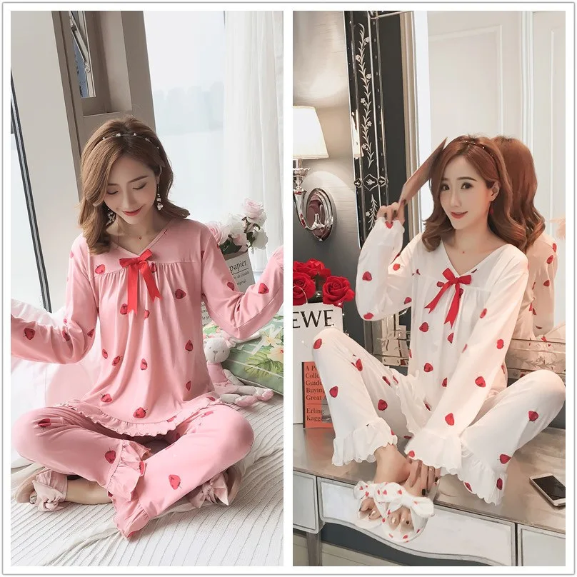 Пижамный комплект одежда для отдыха женская пижама в виде клубники сна ночная