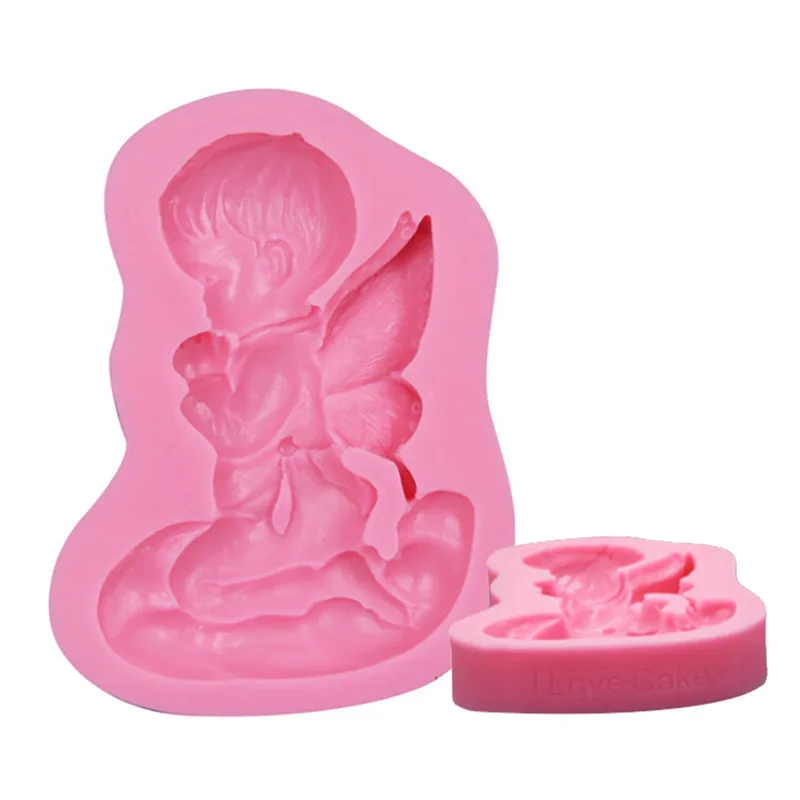 

3D силиконовая форма, милый ангел, мальчик, форма, помадка, торт, инструменты для кексов, пищевой силикон, формы для штукатурки