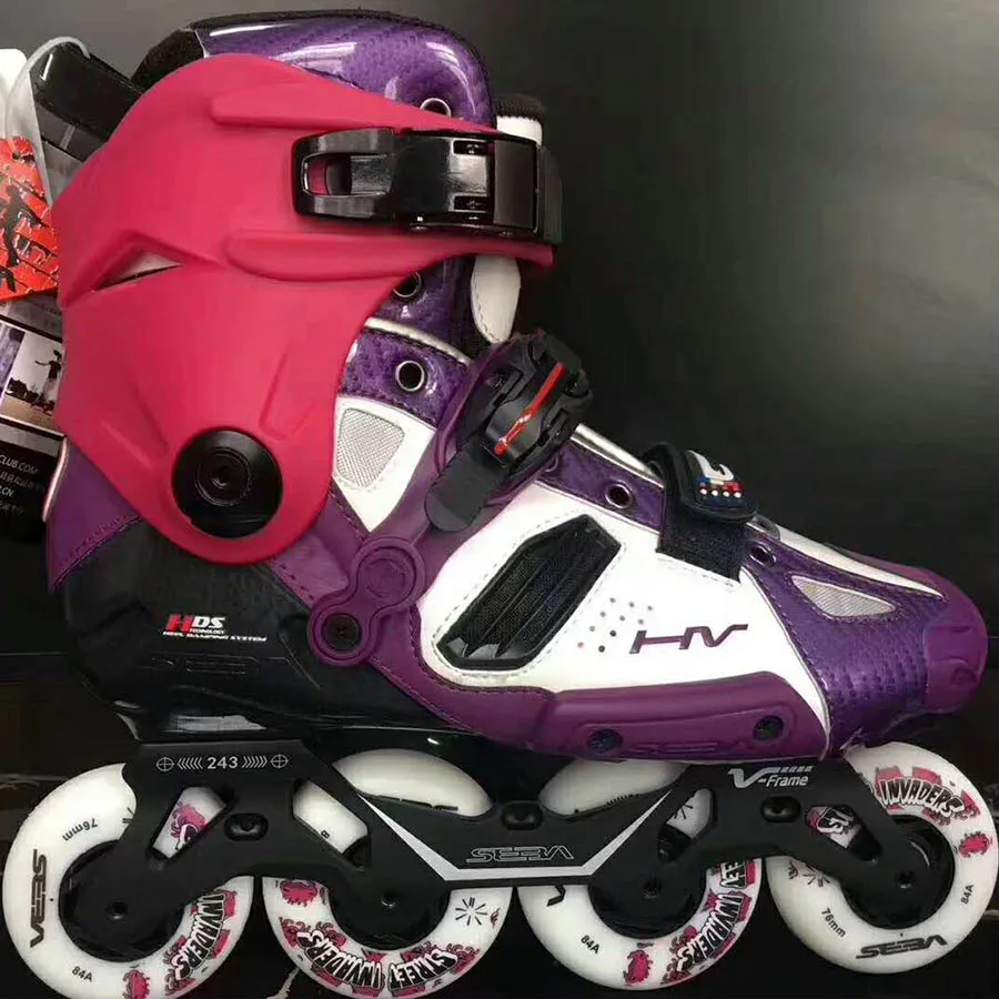 JK 100% оригинальные 2019 SEBA высокие V frame фиолетовые Взрослые роликовые коньки